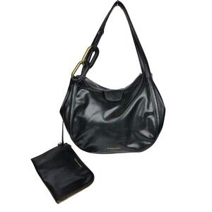 Charles & Keith Kora Metallic Accent Tote Bag Black Shoulder Hobo Purse Chain M